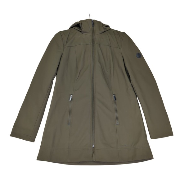 Andrew Marc Womens Small Olive Green Water Repellent 4 Way Stretch Coat - Picture 1 of 11